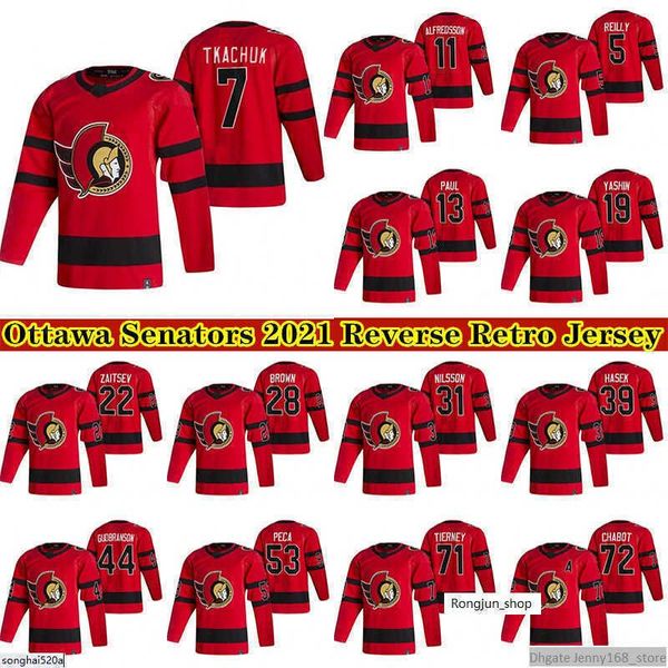 

7 brady tkachuk ottawa senators 2021 reverse retro jersey 18 tim stutzle 72 thomas chabot 30 matt murray 71 chris tierney hockey jerseys, Black;red