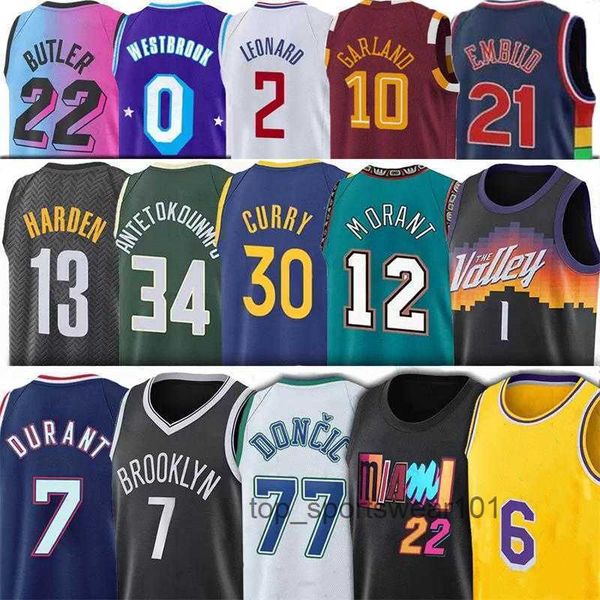 

fans tees durant 7 kevin james harden basketball jerseys jimmy butler jerseys luka embiid darius garland ja booker morant stephen 30 curry, Black