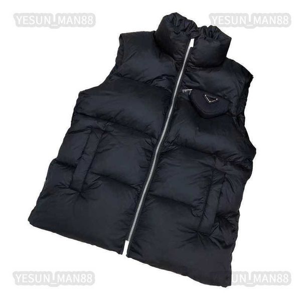 

men's parkas womens designer prads down jacket winter fashion puffer jackets coat outerwear causal warm thickened parka sleeveless vest, Black