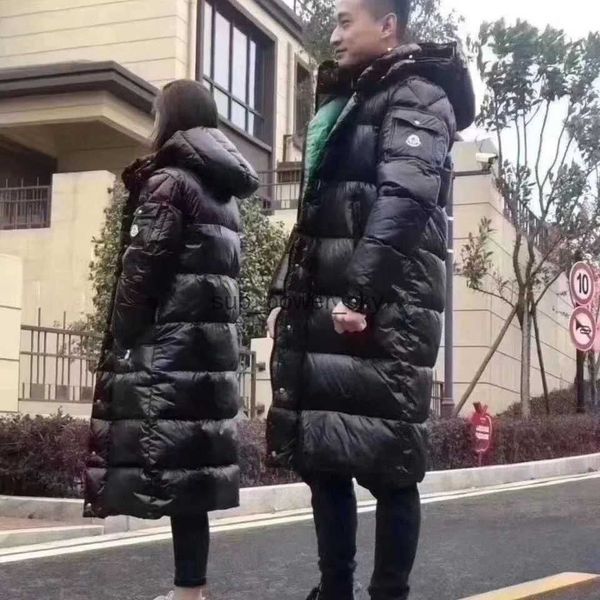 

men's down monclair designer parkas puffer jacket new french feather emperor long men women's couple down jacket winter jackets, Black