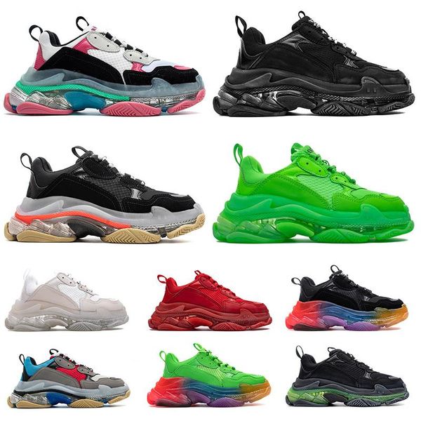 

boot bale triple s nciaga platform designer sneakers 17fw triple beige green neon yellow balck white gym red party men wom balencaigaity rfv, Black