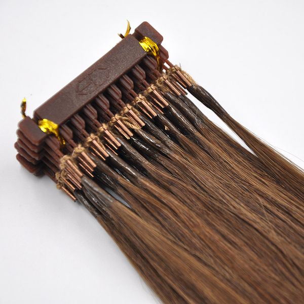 

10rows 6d hair extensions real human hair dark brown black blonde color 200strands/lot
