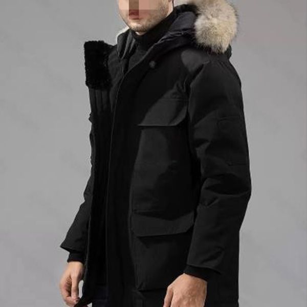

parkas coats mens womens designers down jackets veste homme winter jassen puffer big fur hoody apparel fourrure outerwear manteau hiver cana, Black