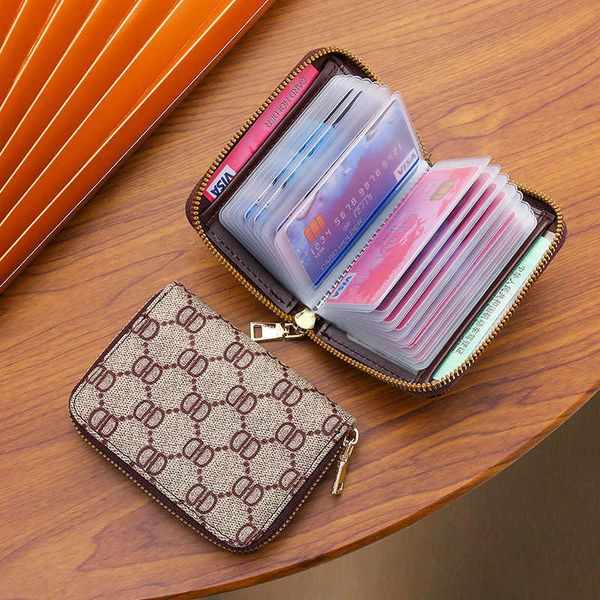 

card holders exquisite card bag women's small and large capacity driver's license case coin purse wallet, Brown;gray