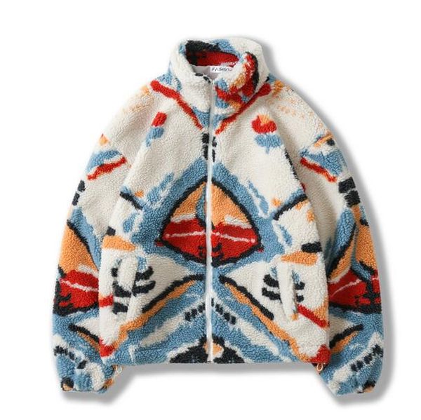 

women jackets fall/winter ins collared lamb wool men's and women's jackets jacket loose collar zipper baseball cotton couples, Black;brown