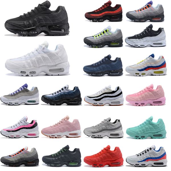 

original 95 95s running shoes mens womens trainers sneakers personality triple white black pink suede eur 36-45