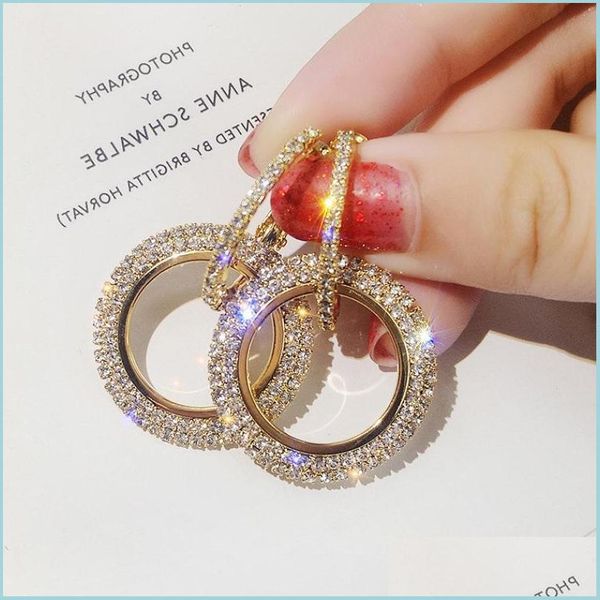 

dangle chandelier design dangle creative jewelry high-grade elegant crystal earrings round gold and sier color wedding party earring dhkma, Silver