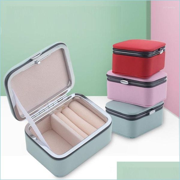 

jewelry pouches bags jewelry pouches bags mini small case organizer display travel portable pu leather box necklace earrings ring st dh2ao, Pink;blue