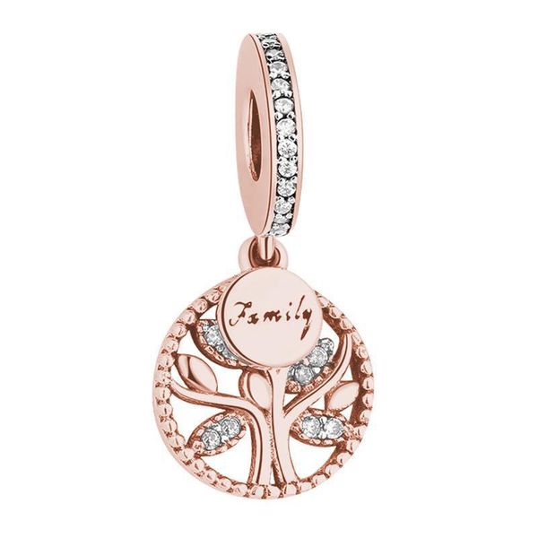 

charms bracelet charms family tree cubic zircon bead fit bangle diy necklace pendant for jewelry making accessories findings componen dhwkg, Bronze;silver