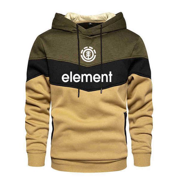 

2022 winter oversized hoodie element letter graphics hooded casual hoodi men women sweatshirt harajuku hoody, Black