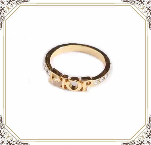 

fashion designer gold letter band rings bague for women lady party wedding lovers gift engagement jewelry with box3245236112221323321, Silver