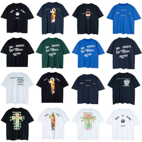 

designer fashion cp brand mens and womens t shirt short sleeves king print loose summer high street japane round collar tees, White;black