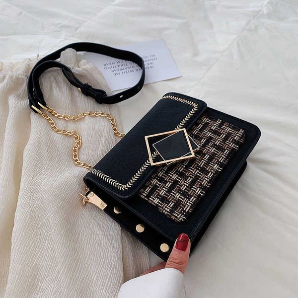 

single package new women's shoulder bags 2021 lady chain messenger fashion mobile phone small purse lattice crossbody bag c0315