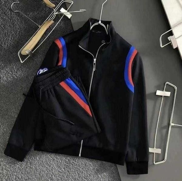 

men's down & parkas tracksuits men women casual tracksuit spring autumn sets solid color sportswear brand hoodie pants clothing piec, Black
