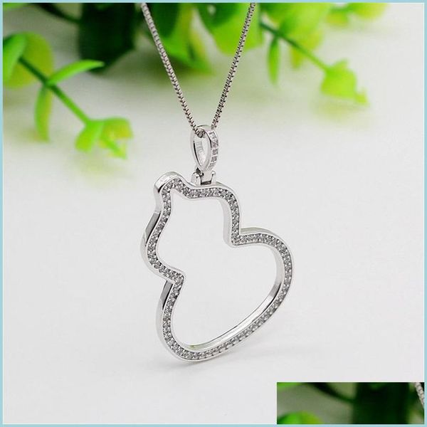 

pendant necklaces classical jewelry 925 sterling sier gourd necklace delicate insert drill female pave white sapphire cz diamond cha dhznr, Silver