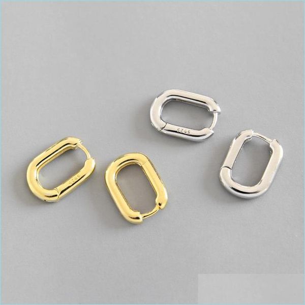 

hoop huggie minimalist 925 sterling sier stud earrings vintage geometric ellipse handmade party accessories jewelry gift 2780 q2 dro dhlz1, Golden;silver