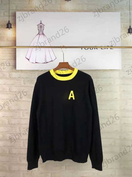 

womens sweater designer sweater round neck clash color pullover loose knitwear letter logo printed silhouette knitted sweaters warm women a, White;black