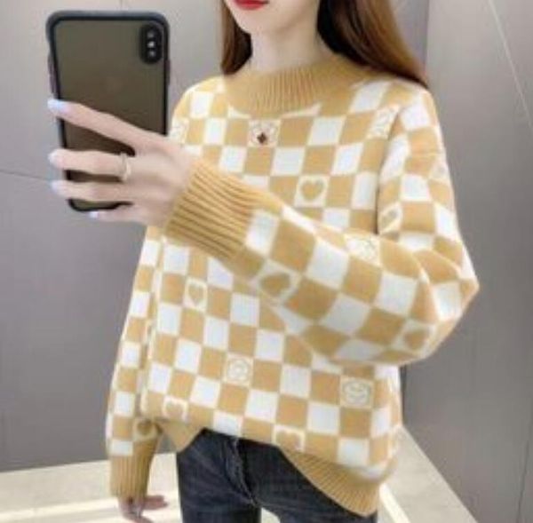 

new winter knit sweater pullover women fashion imitation mink velvet white cashmere print loose clothes student korean, White;black