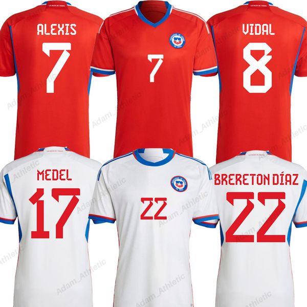 

chile soccer jerseys 2022 camiseta chilena alexis vidal brereton diaz chilean football jersey men kids kit medel meneses paulo diaz nunez na, Black;yellow