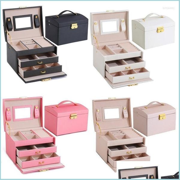 

jewelry pouches bags jewelry pouches bags box with double der storage case fit for women girls girlfriend 101a brit22 drop delivery dh3sv, Pink;blue