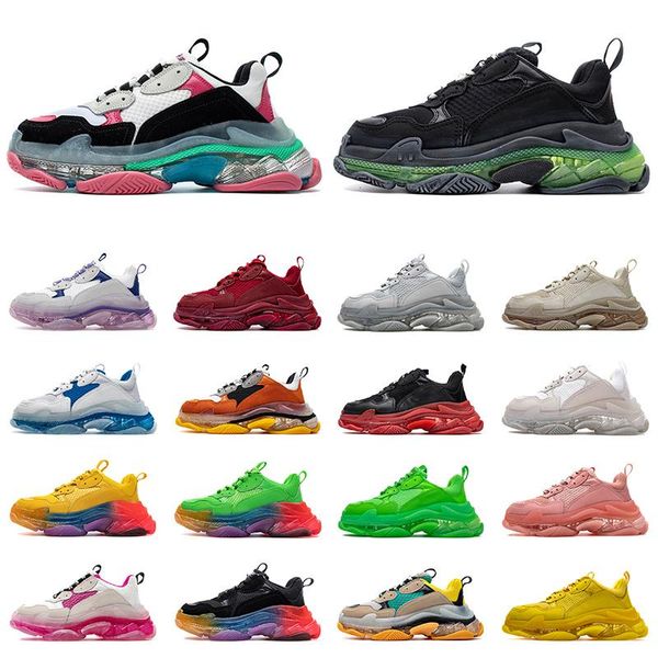 

boot fashion designers triple s clear sole vintage shoe mens womens 17fw platform casual shoes luxury sports senakers part balencaigaity ydg, Black
