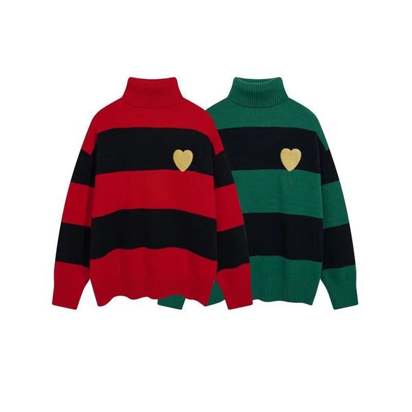 

mens designer stripe men sweater pullover high collar warm outdoor sleeve sweater sweatshirt embroidery knitwear clothing autumn winter clot, White;black
