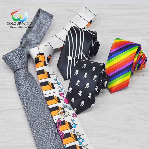 

neck ties casual men's polyester tie 5 cm width skull narrow necktie for boy leisure musical piano rainbow striped plaid gravata male, Blue;purple