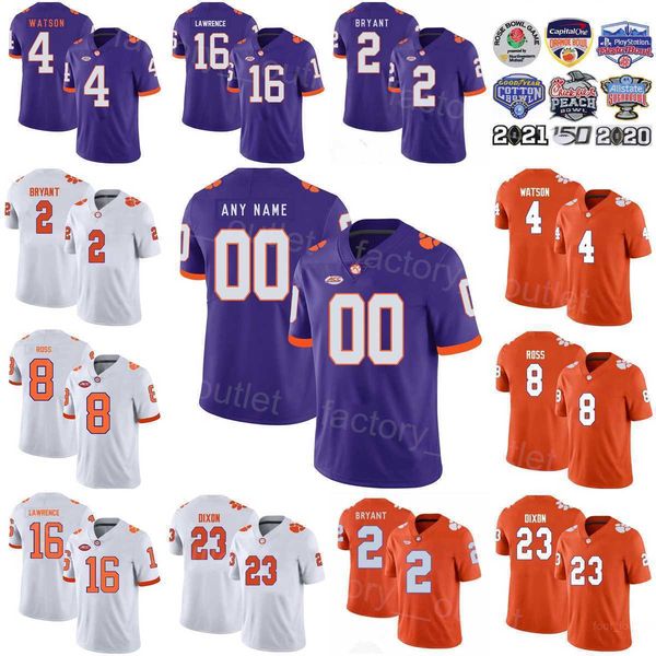 

ncaa college football clemson tigers 4 deshaun watson jersey 16 trevor lawrence 2 kelly bryant 23 lyn-j dixon 8 justyn ross 6 deandre hopkin, Black