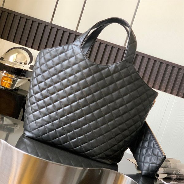 

9a r bags icare tote bag handbag 698651 underarm bag sheepskin square lattice women's genuine leather bag luxury custom made high capac