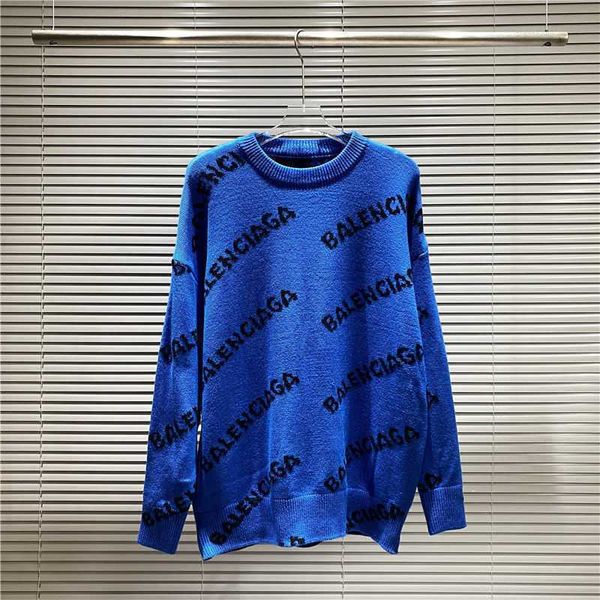 

autumn high ladies balemcigas fashion version women new cardigan sweater brand paris jacquard letter round neck pullover men's 7ffe, White;black