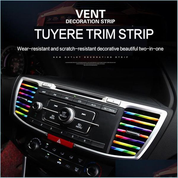 

other interior accessories 10pcs air conditioner outlet vent trim grille strip car decoration stickers decals accessories drop deliv dhfuf