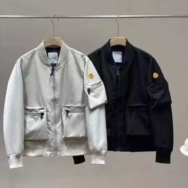 

designer jacket mens multi pocket reflective work jackets autumn fashion coat zipper cardigan top, Black;brown