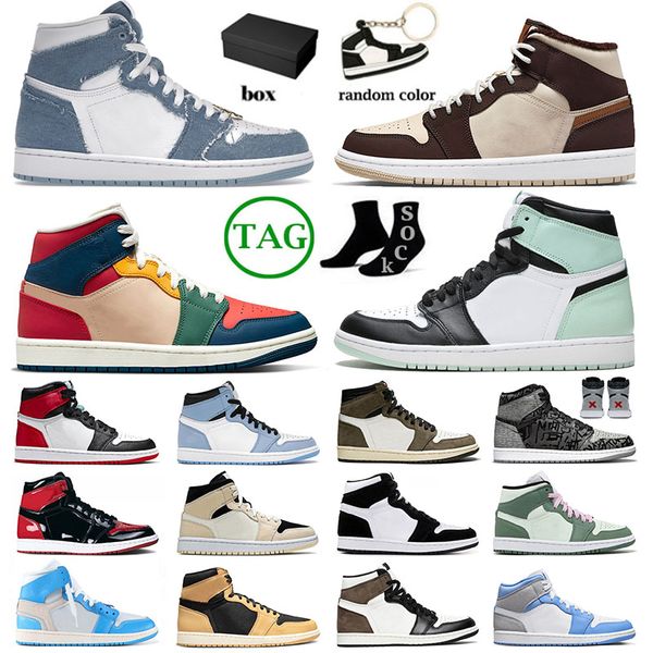 

mens womens jumpman 1 basketball shoes multi color patent bred 1s high og dark mocha panda cactus jack mid dutch green sports sneakers train