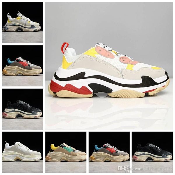

boot fashion paris 17fw triple s sneaker beige white black pink triple-s casual dad shoes for men's women designer sports sneaker mwh u