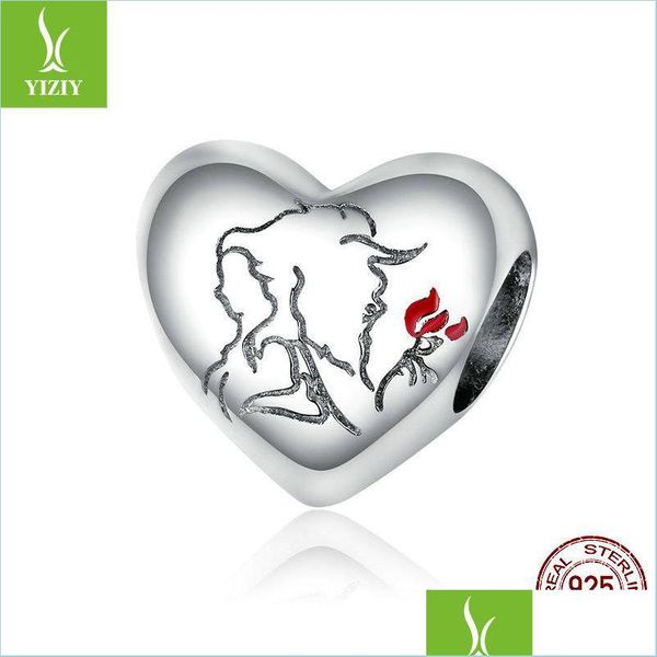 

charms love sketch metal beads women charm jewelry making 925 sterling sier plated platinum fit original bracelet diy drop delivery 2 dhs29, Bronze;silver