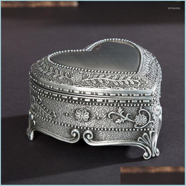 

jewelry pouches bags jewelry pouches bags vintage heart-shaped alloy gift box wedding ring display storage brit22 drop delivery 2022 dhslk, Pink;blue