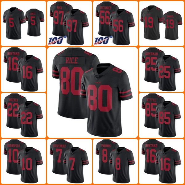 

ell jersey wholesale custom san francisco''49ers''men''nfl''women youth george kittle steve young jo, Black