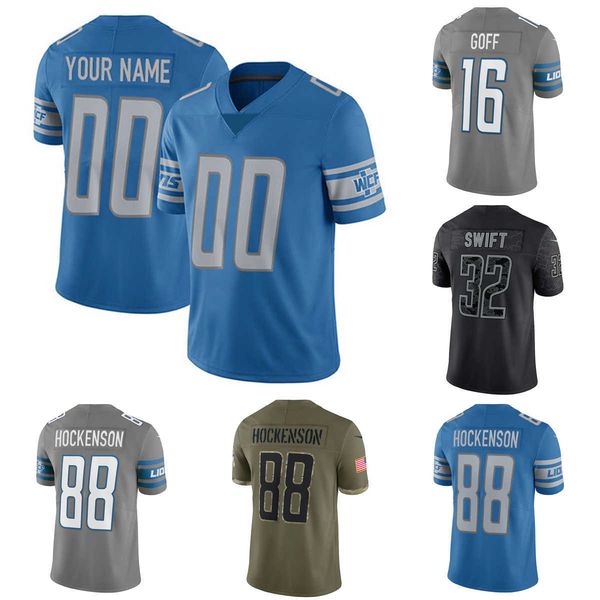 

football custom detroit''lions''40 jarrad davis 44 malcolm rodriguez 34 alex anzalone 49 chris board 99 julian okwara jo, Black;red