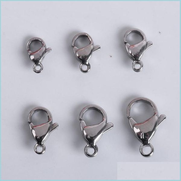 

clasps hooks 20pcs/lot stainless steel lobster clasps for jewelry making necklace bracelet finding end connectors hooks accessories dhxn4