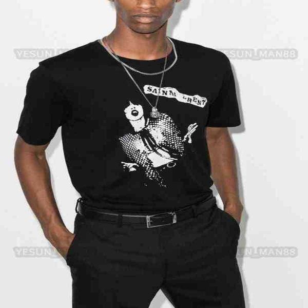 

designer luxury summer ysls classic animal motifs printed slp t shirt fashion mens and womens couples loose crew neck tee, White;black