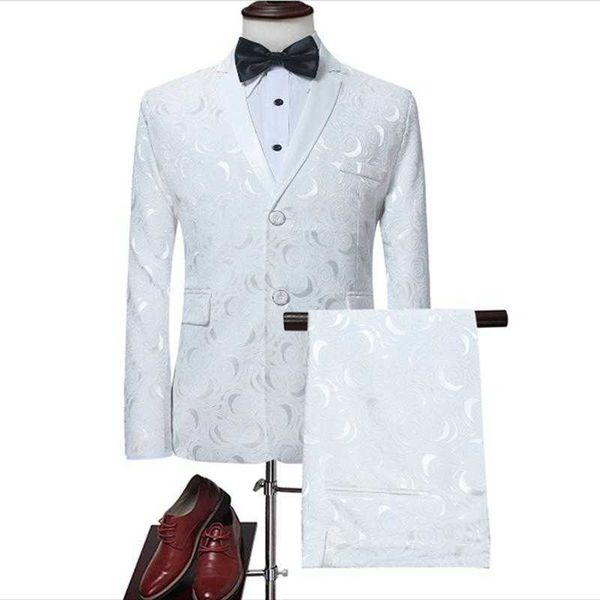 

men's suits blazers two piece suit in large size 2 s slim wedding for groom, White;black