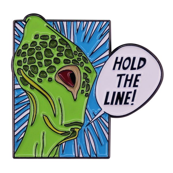 

hold the line brooch quality effect game metal badge accessory gift pin, Blue