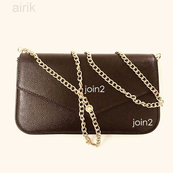 

pochette felicie quality wallets women fashion stylish chain wallet cross body bag clutch shoulder bags in brown canvas zip pocket dust bag, Red;black