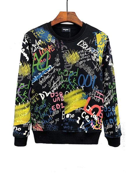 

men's sweaters hoodies man sweatshirts sweater for men drilled fashionable europe and america streetwear handsome tags paste designer d, White;black
