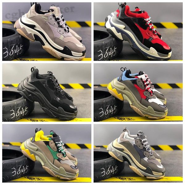 

boot triple fashion triple-s footwear dad mens casual shoes sneakfas for women vintage old balenciagas grandfather trainer outdoor wr balenc, Black