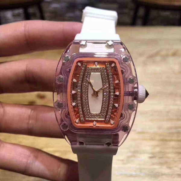 

luxury rm wristwatch richa mill wine barrel watch millr rm07-02 series 2824 automatic mechanical crystal case tape women's watch watche