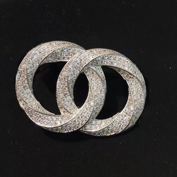 

fashion pin crystal brooches broche for men and women party wedding lovers gift designer jewelry as a gift with flannel bag, Gray