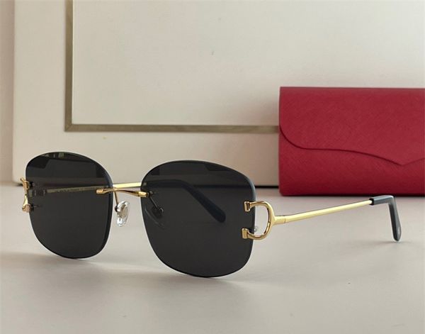 

fashion designer 0032 mens women sunglasses classic vintage metal square shape rimless sun glasses outdoor simple business style uv protecti, White;black