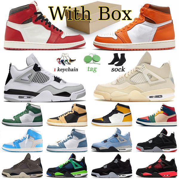 

1 4 jumpman basketball shoes offs white trainers starfish violet ore military black canvas 1s 4s men women sneakers j4 j1 yellow toe