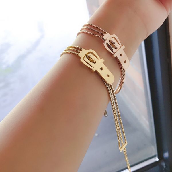 

rose gold bracelet designer link chain jewelry love belt bangle women men exquisite titanium steel charm chirstmas valentines day, Black